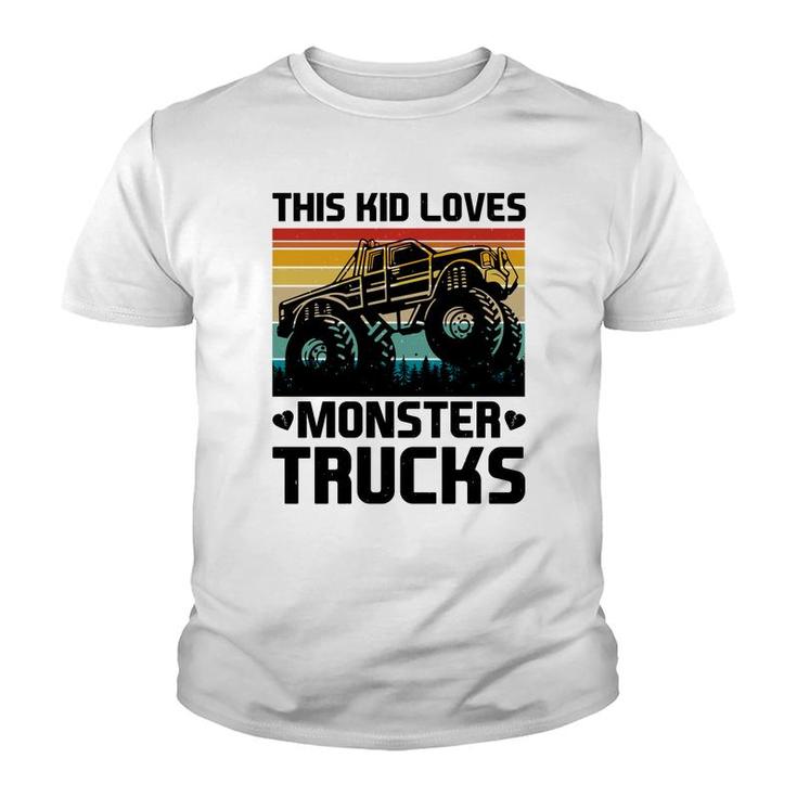 This Kid Who Boy Loves Beautiful Monster Trucks Youth T-shirt