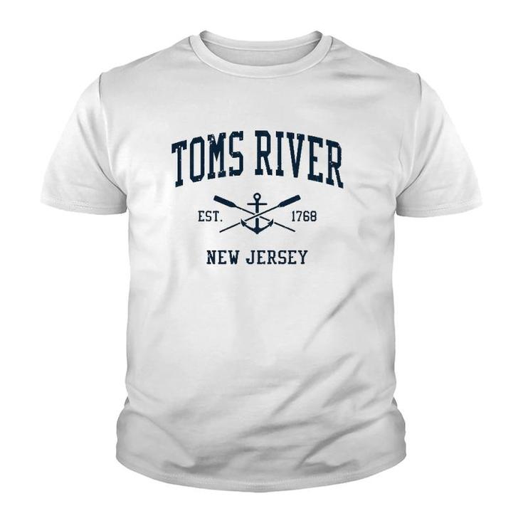 Toms River Nj Vintage Navy Crossed Oars & Boat Anchor  Youth T-shirt