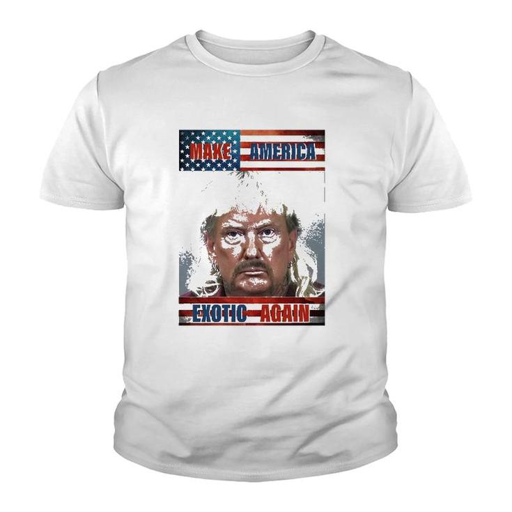 Trump Make America Exotic Again Usa Flag Youth T-shirt