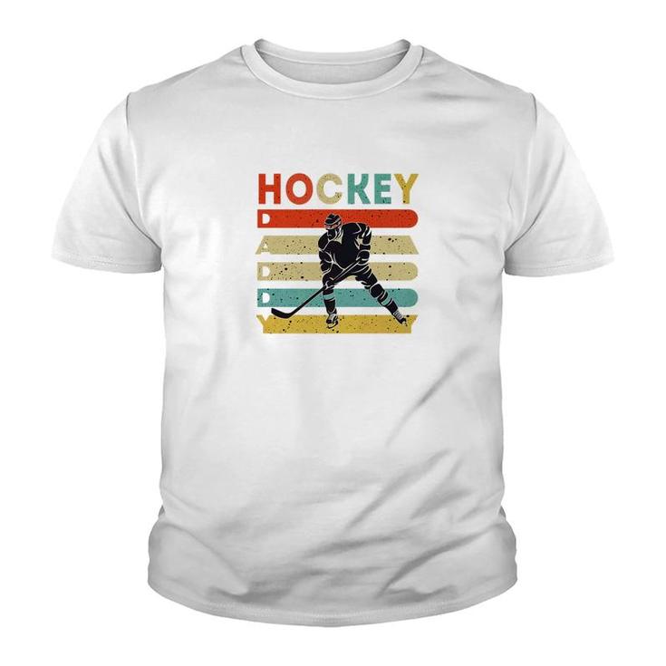 Vintage Ice Hockey Daddy  Fathers Day Hockey Gifts Premium Youth T-shirt