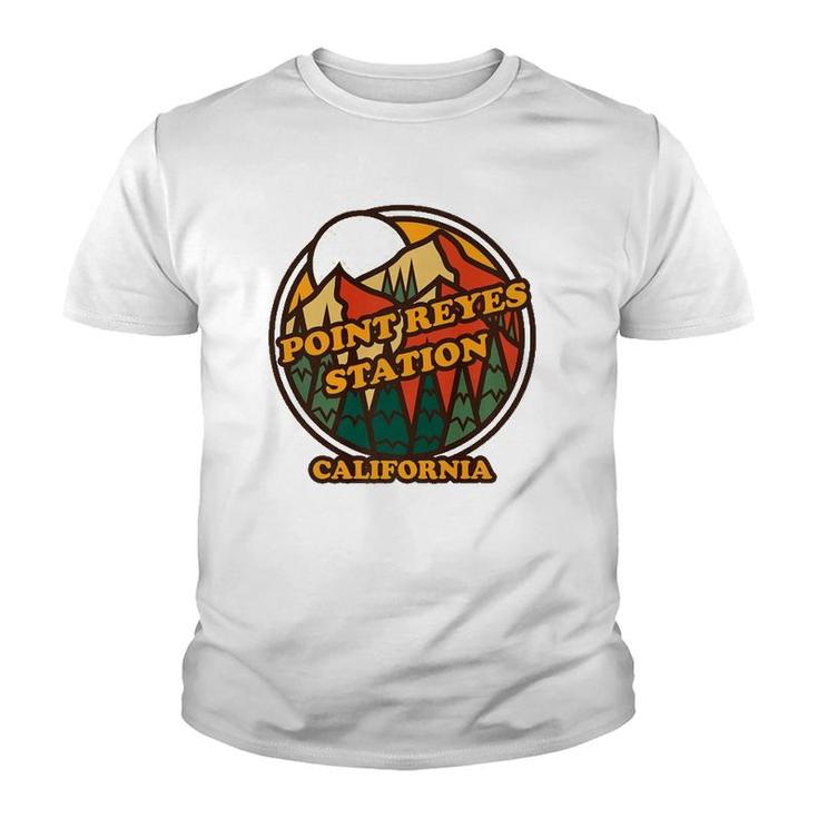 Vintage Point Reyes Station California Mountain Hiking Print  Youth T-shirt