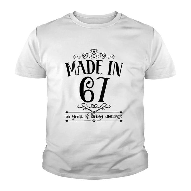 Womens Born In 1967 55 Years Old Made In 1967 55Th Birthday V-Neck Youth T-shirt