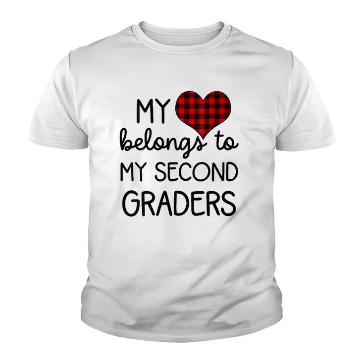 Womens Cute Sweet Valentines Day Gift Idea For 2Nd Grade Teacher V-Neck Youth T-shirt