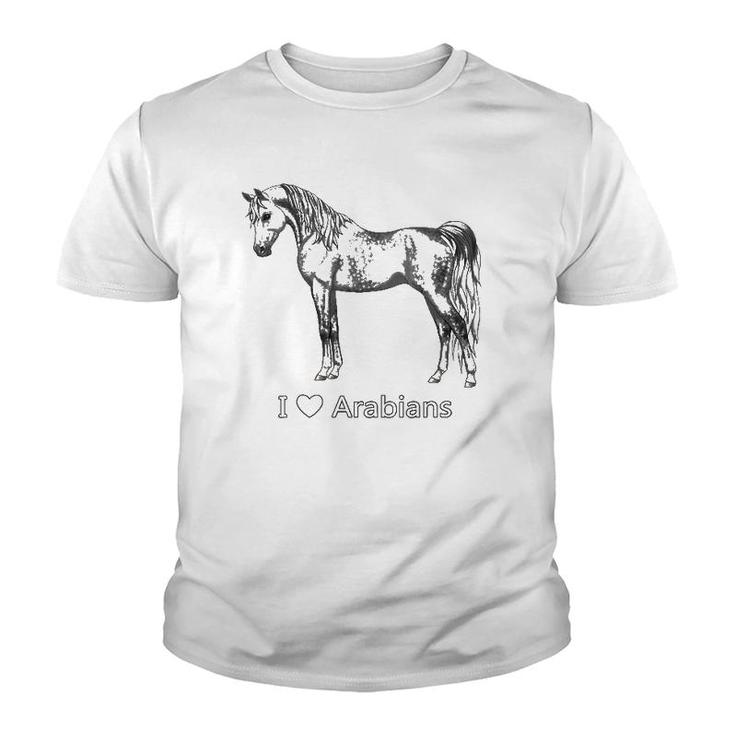 Womens I Heart Love Dapple Gray Arabians Horse Lover Gift Youth T-shirt