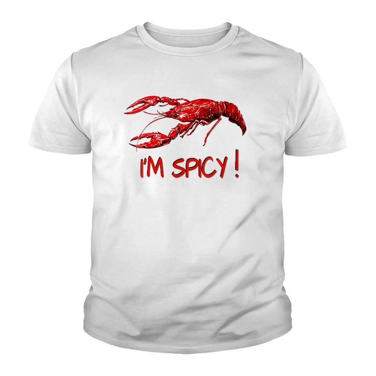 Womens Im Spicy Funny Cajun Crawfish V-Neck Youth T-shirt