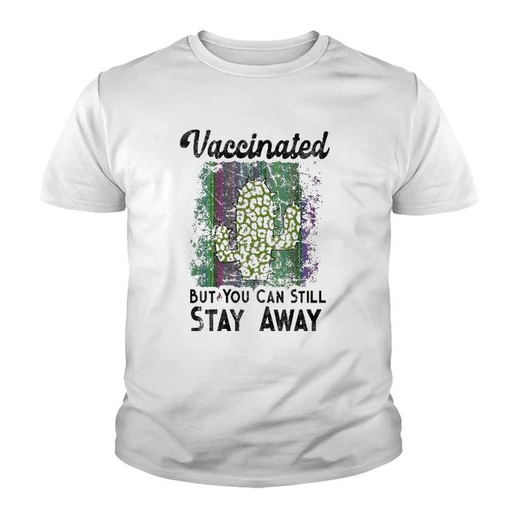 Womens Im Vaccinated But You Can Still Stay Away From Me Introvert V-Neck Youth T-shirt