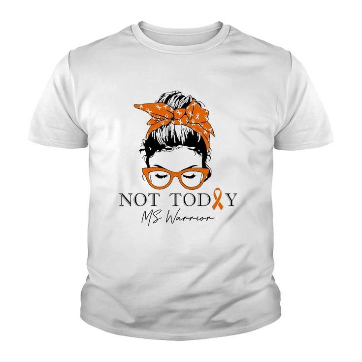 Womens Multiple Sclerosis Awareness Messy Bun Ms Warrior Youth T-shirt