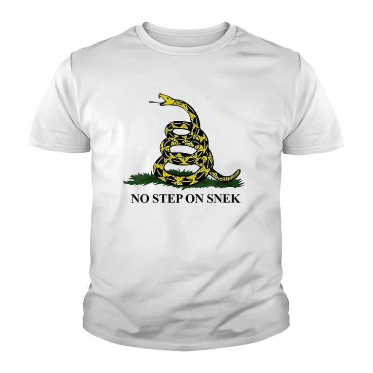 Womens No Step On Snek Funny Gadsden Snake Meme V-Neck Youth T-shirt