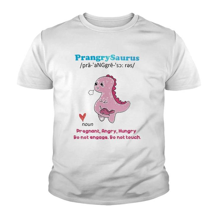 Womens Prangrysaurus Definition Meaning Pregnant Angry Hungry Youth T-shirt
