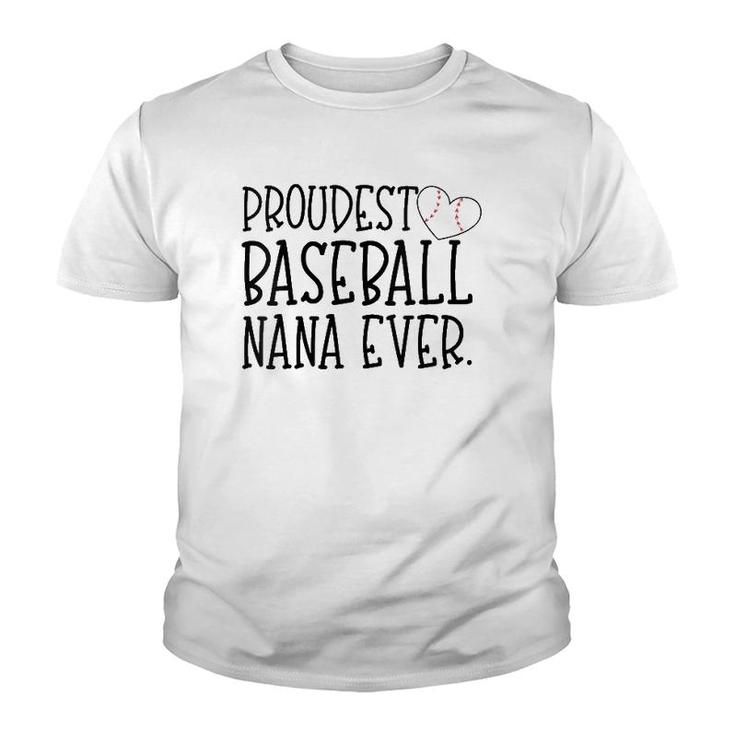 Womens Proudest Baseball Nana Ever Cute Baseball Player Grandson V-Neck Youth T-shirt
