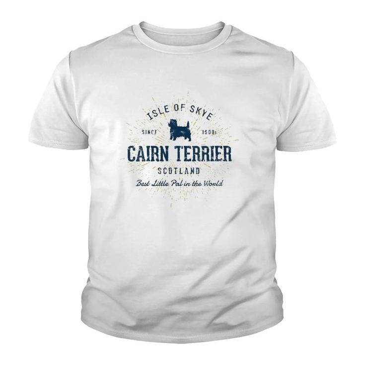 Womens Retro Vintage Cairn Terrier V-Neck Youth T-shirt