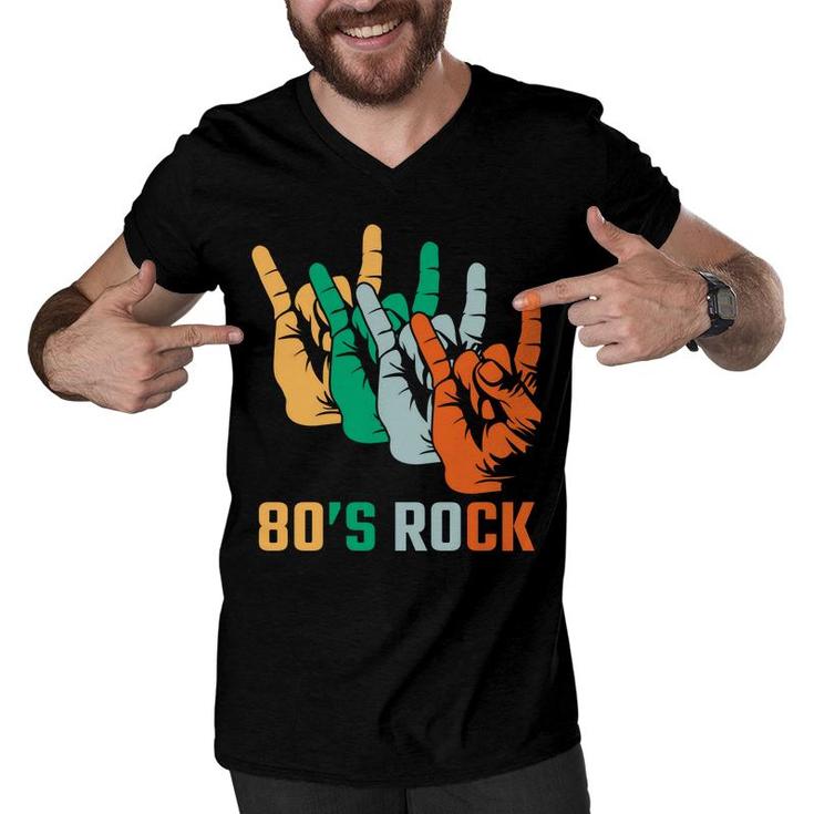 80S Rock Retro Vintage Music Lovers 80S 90S Style Men V-Neck Tshirt