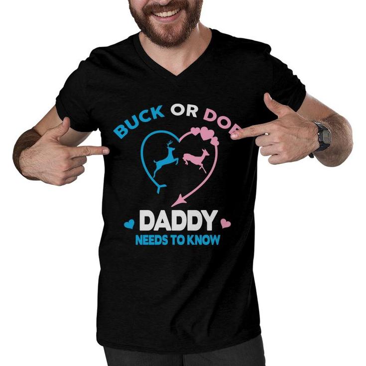 Baby Gender Reveal Party Gender Reveal Buck Or Doe Daddy Men V-Neck Tshirt