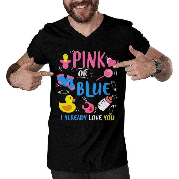 Baby Gender Reveal Party Pink Or Blue Love You Baby Gender Baby Things Men V-Neck Tshirt