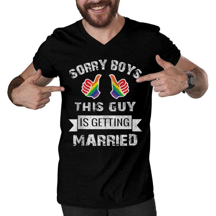 Bachelor Party Lgbt Gay Pride Gift Groom Bride  Men V-Neck Tshirt