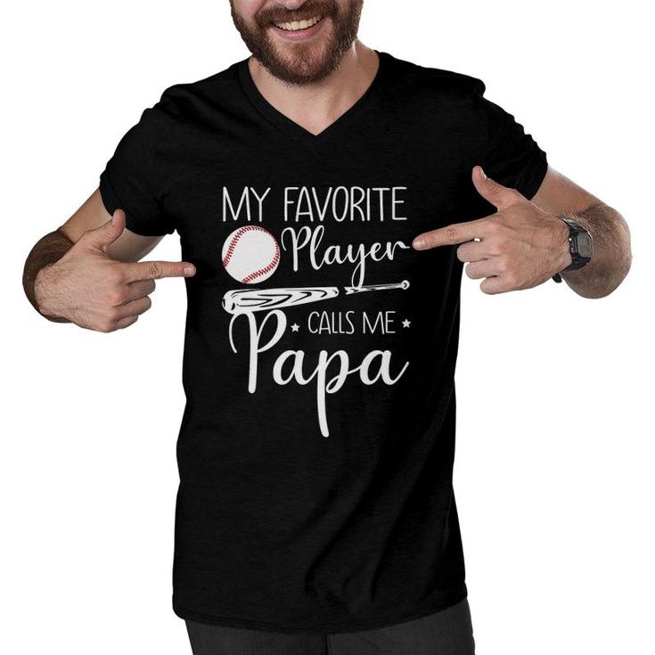 Mens My Favorite Player Calls Me Papa Shirt Grandpa Baseball Gift