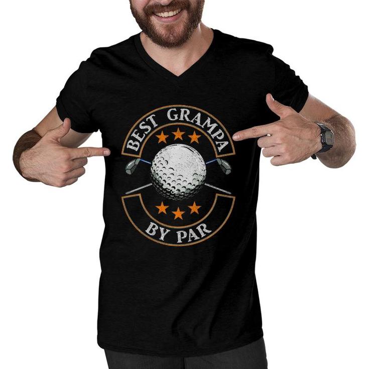 Best Grampa By Par Golf Lover Sports Fathers Day Gifts Men V-Neck Tshirt