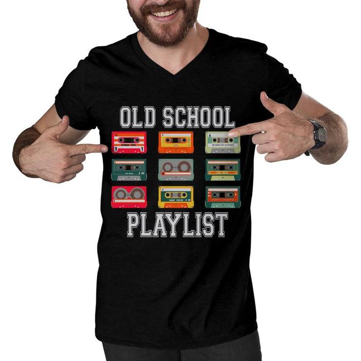 Cassette Tape Music Old School Playlist 80S 90S Styles Men V-Neck Tshirt