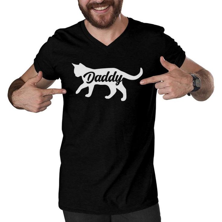 Cat Daddy Apparel Cat Dad  Men V-Neck Tshirt