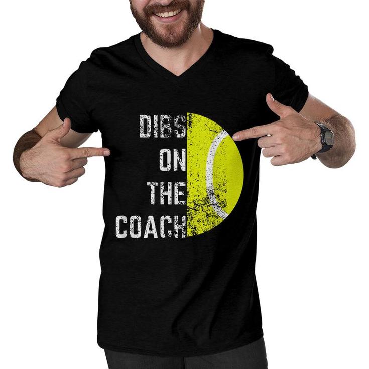 Dibs On The Coach Tennis  Coaching Lovers Men V-Neck Tshirt
