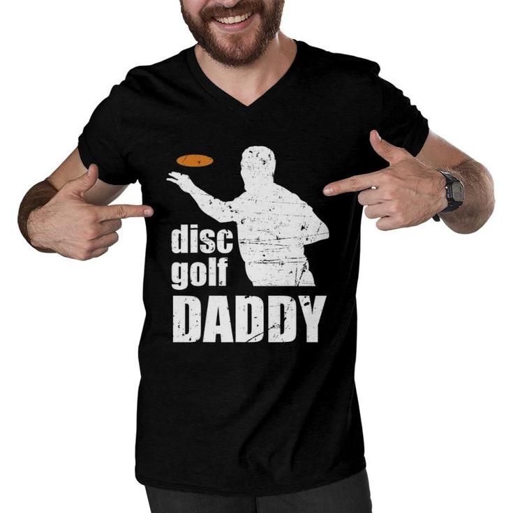 Disc Golf Daddy Father Discgolf Hole In One Pair Midrange Men V-Neck Tshirt