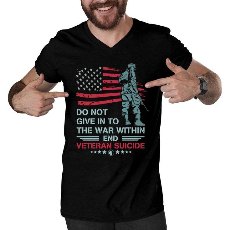 Do Not Give In To The War Within Veteran 2022 Suicide Men V-Neck Tshirt