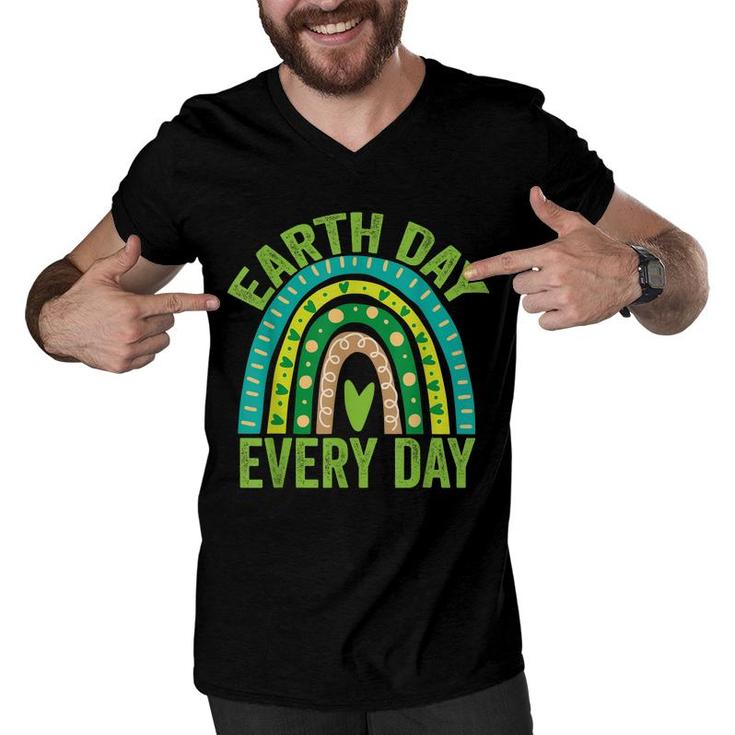 Earth Day Everyday Green Rainbow Earth Day  Men V-Neck Tshirt