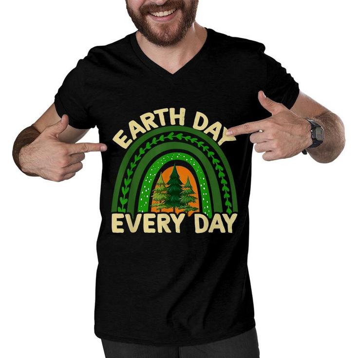 Earth Day Everyday Rainbow Pine Tree Earth Day Earth Day  Men V-Neck Tshirt