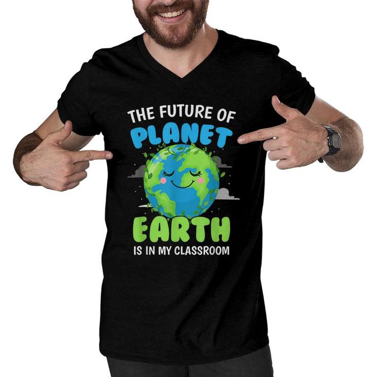 Earth Day Teachers 2022 Classroom Funny Men Women  Men V-Neck Tshirt