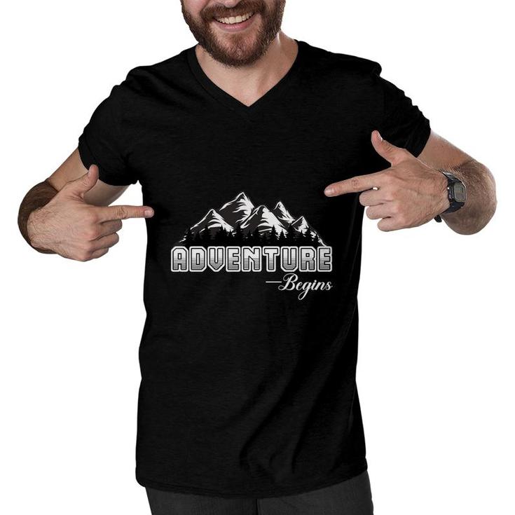 Explore Travel Lovers Are Always Ready To Begin An Adventure At Any Time Men V-Neck Tshirt