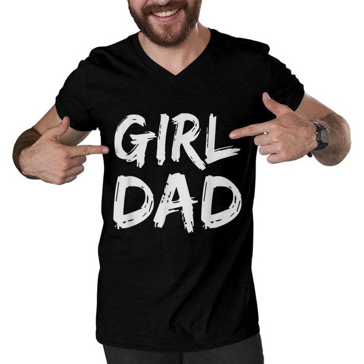 Father Of Girls  Proud New Girl Dad  Men V-Neck Tshirt
