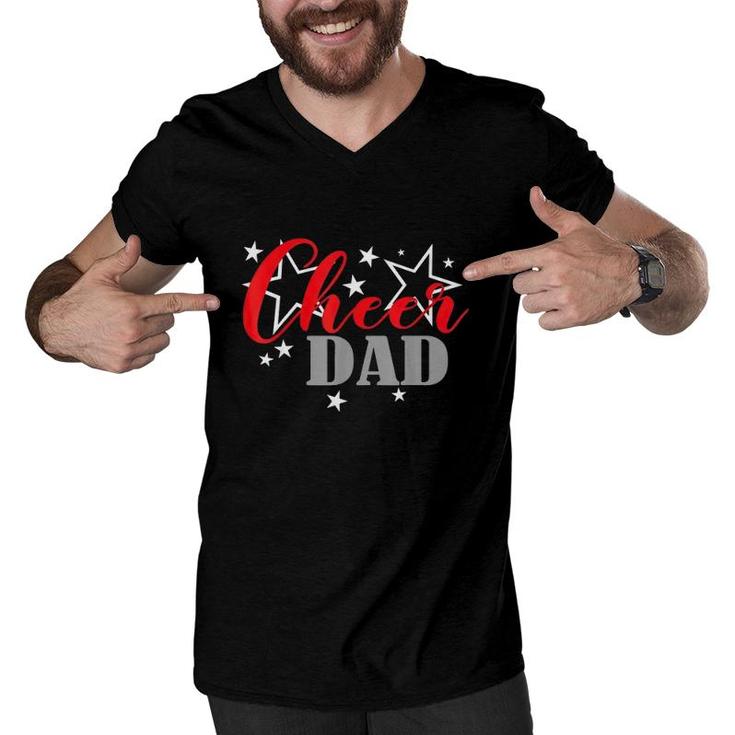 Fathers Day Cheerleader Proud Cheer Dad Supporter Men V-Neck Tshirt