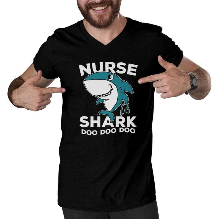 Fathers Day Nurse Shark Scrubs Dad Men Hospital Men V-Neck Tshirt