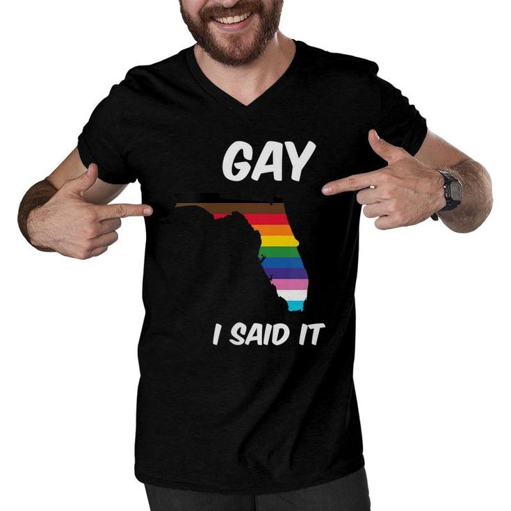 Florida Lgbtq SupportSay Gay Pride DonT Say Gay   Men V-Neck Tshirt