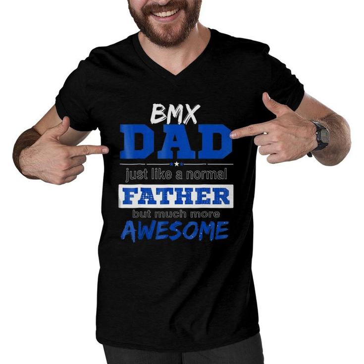 Funny Bmx Dad Fathers Day Men V-Neck Tshirt