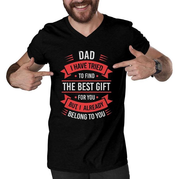 Funny Fathers Day  Dad From Daughter Son Wife For Dad Retro Men V-Neck Tshirt