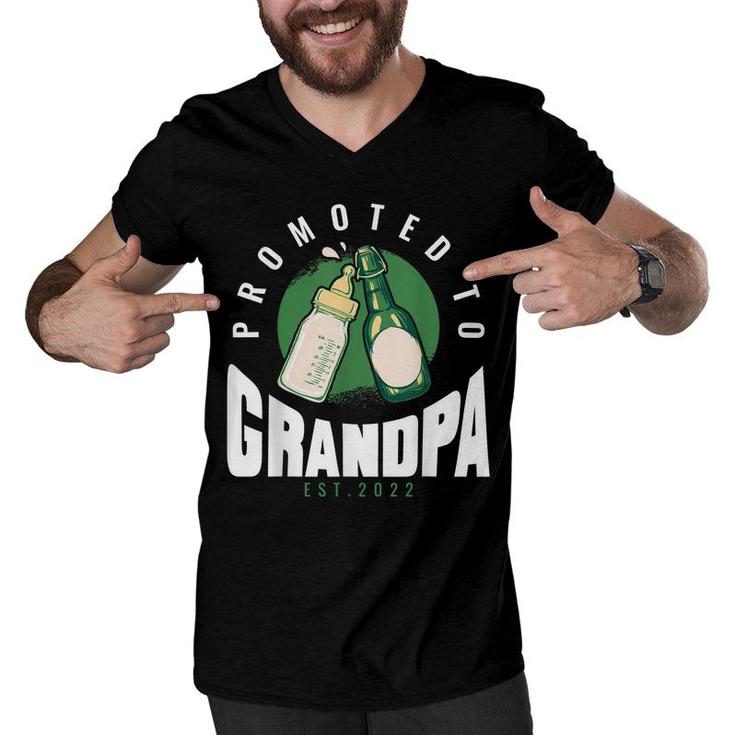 Funny Grandpa Promoted To Grandpa 2022  Men V-Neck Tshirt