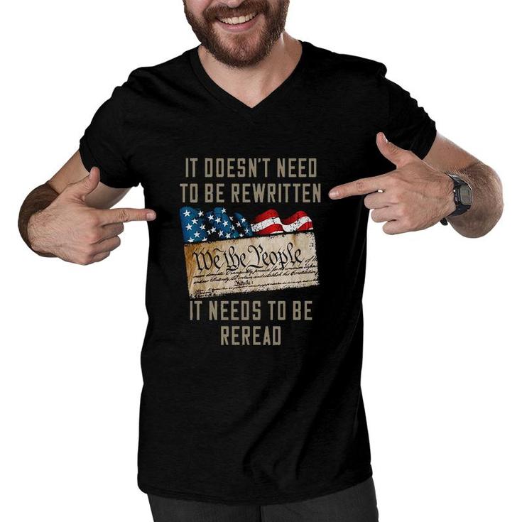 Funny Print 2022 It Does Not Need To Be Rewriten Men V-Neck Tshirt