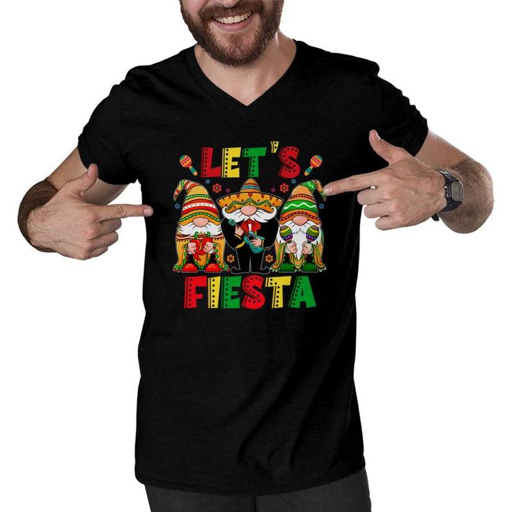 Gnomes Cinco De Mayo Lets Fiesta 5 De Mayo Men V-Neck Tshirt