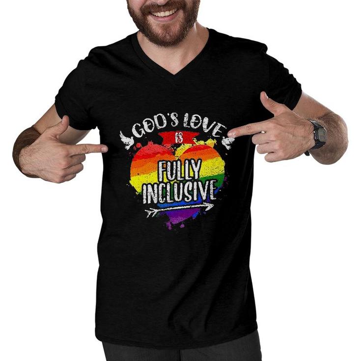 Gods Love Is Fully Inclusive LGBT Month Men V-Neck Tshirt