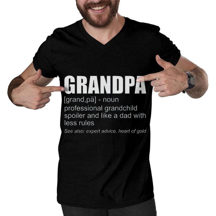 Grandpa Is Professional Grandchild Spoiler 2022 Trend Men V-Neck Tshirt