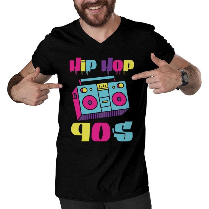 Hip Hop Boombox The 90S Mixtape Music Party 80S 90S Style Men V-Neck Tshirt
