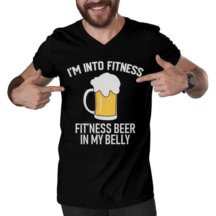 Im Into Fitness Beer In My Belly Beer Lovers Gifts Men V-Neck Tshirt