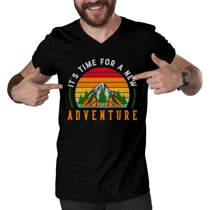 Its Time For A New Adventure Explore Travel Lover Men V-Neck Tshirt
