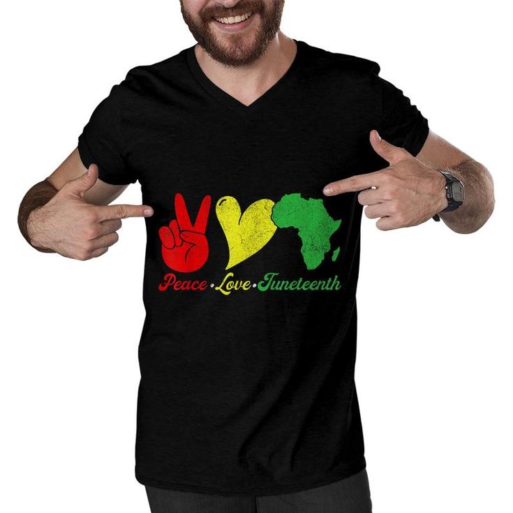 Juneteenth For Men Women Kids Peace Love  Men V-Neck Tshirt