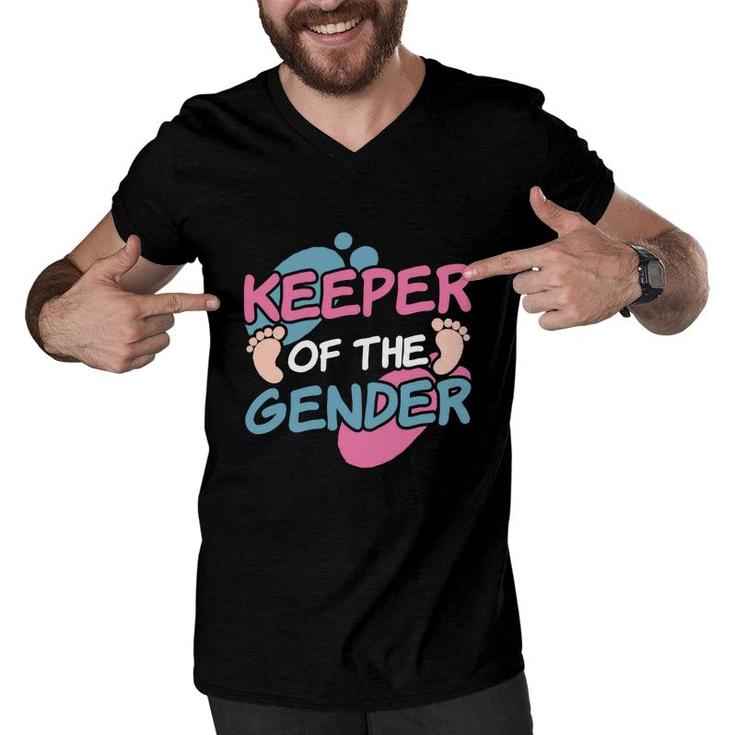 Keeper Of The Gender Baby Gender Reveal Party Men V-Neck Tshirt