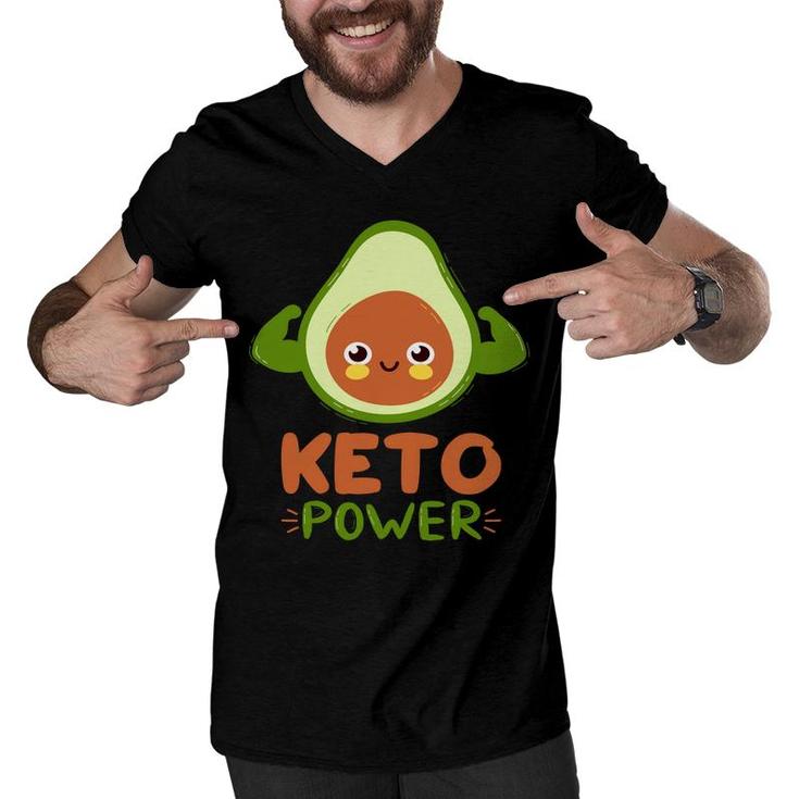 Keto Power Funny Avocado Is Too Weak Men V-Neck Tshirt