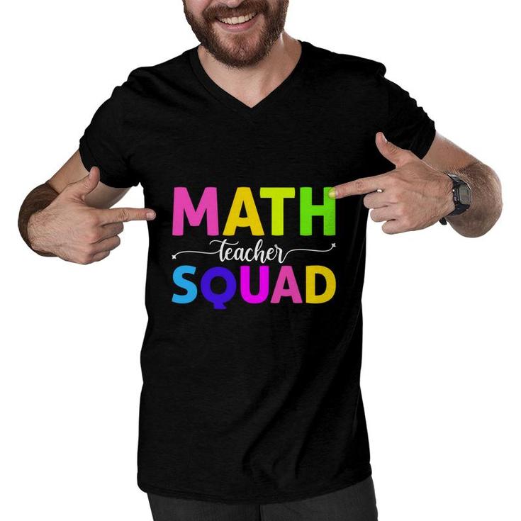 Math Teacher Squad Cool Colorful Letters Design Men V-Neck Tshirt