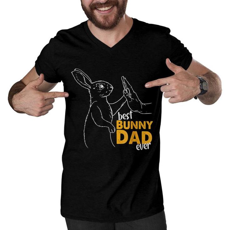 Mens Best Bunny Dad Ever Rabbit Daddy Bunny Father Mens Bunn  Men V-Neck Tshirt
