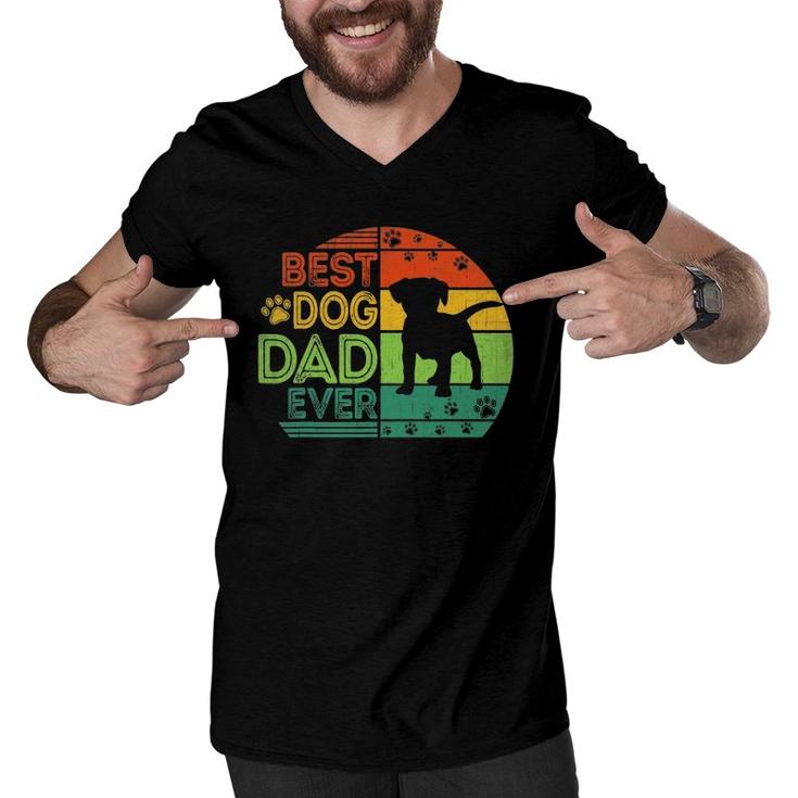 Mens Best Dog Dad Ever  Jack Russell Terrier Dog Fathers Day Men V-Neck Tshirt